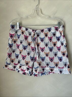 Derek Rose Pyjama shorts women size L yawning cat multicoloured